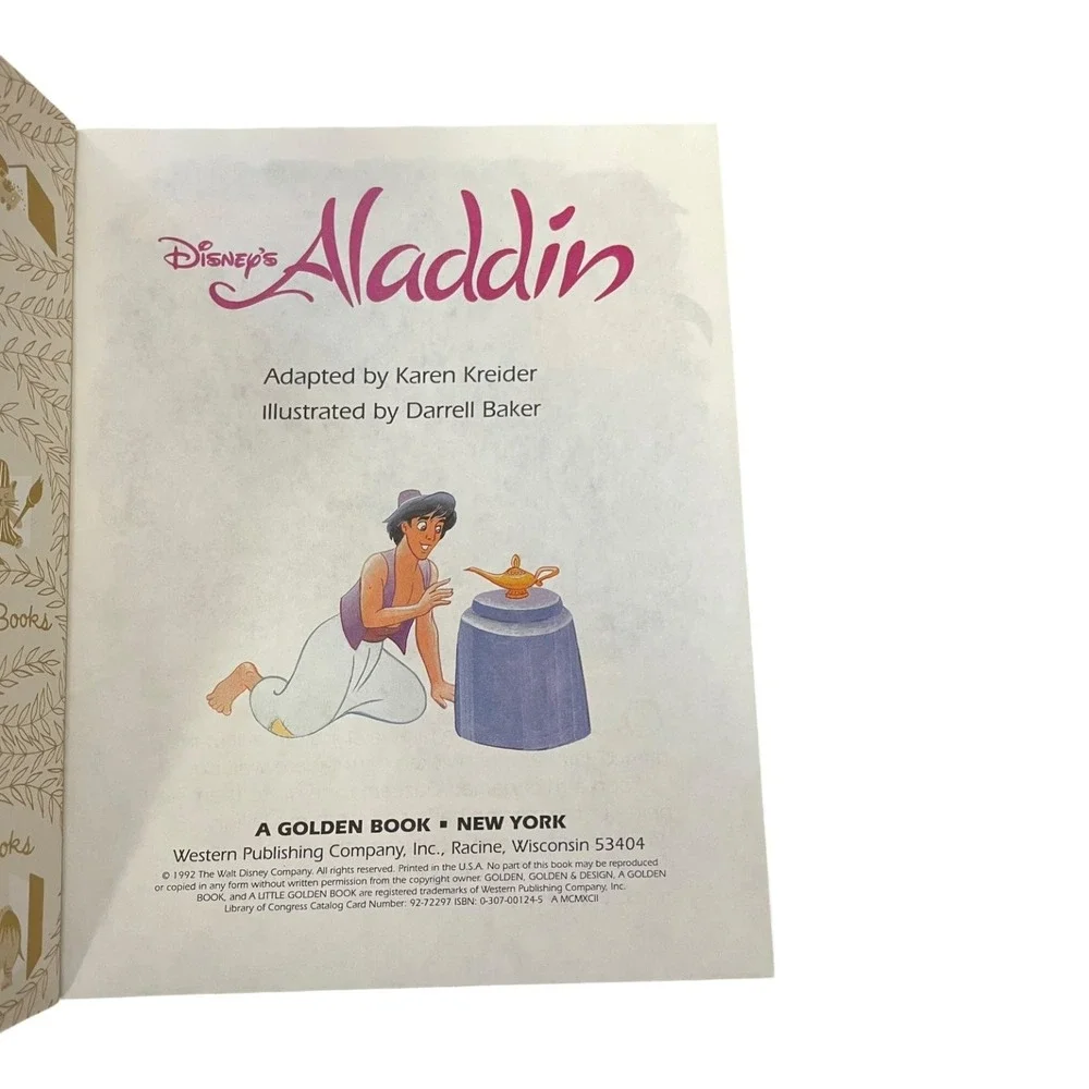 Disney's Aladdin A Little Golden Book 1992 Hardcover Karen Kreider Darrell Baker